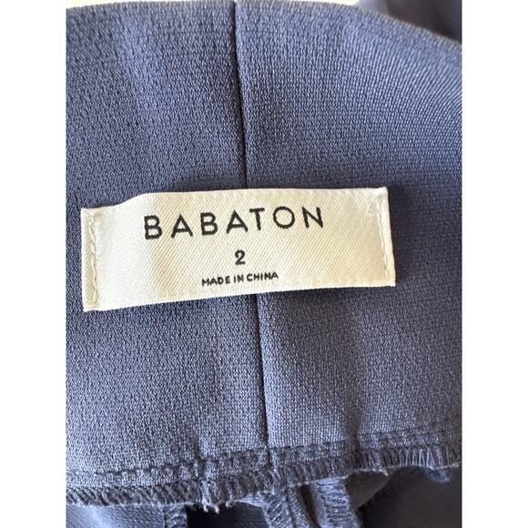 BABATON Power Pant High Waisted Belted Paper Bag Dress Pant Dive Blue Size 2 - Picture 9 of 13